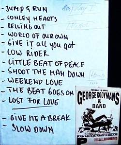 George Kooymans setlist and stage pass April 19, 1987 Amsterdam - Paradiso